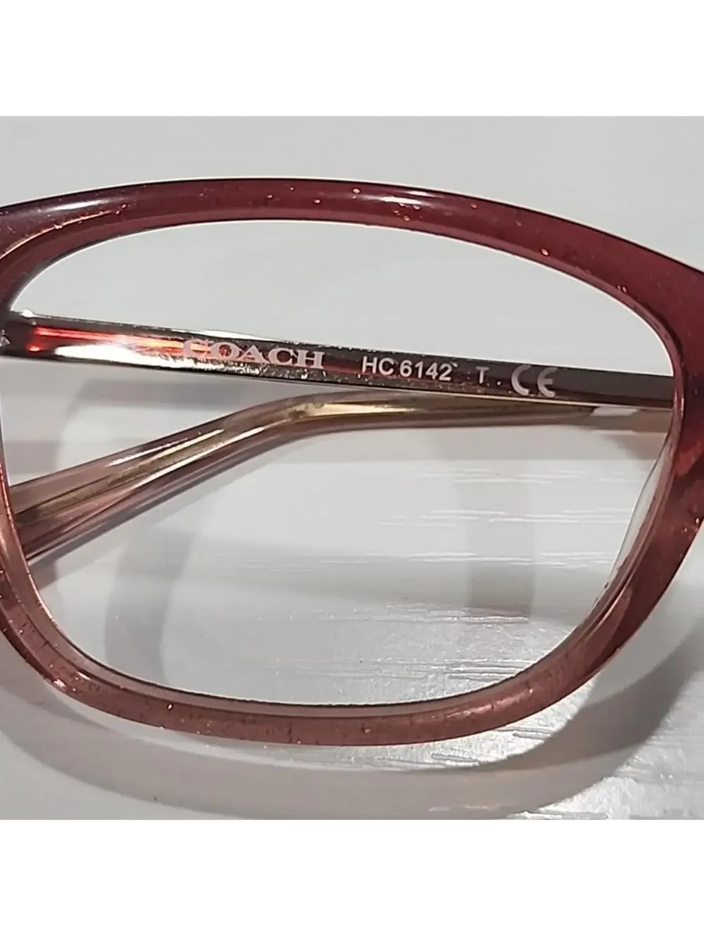 Coach HC6142 5551 Crystal Red Glitter Fade Oval Eyeglasses 51-17 140
